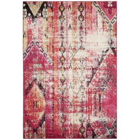SAFAVIEH Monaco Risto Abstract Area Rug, Magenta/Multi, 5'1" x 7'7"