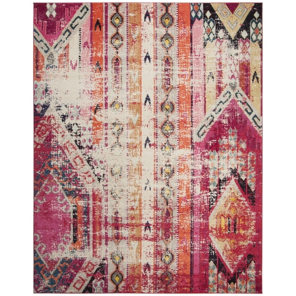 SAFAVIEH Monaco Risto Abstract Area Rug, Magenta/Multi, 8' x 10'