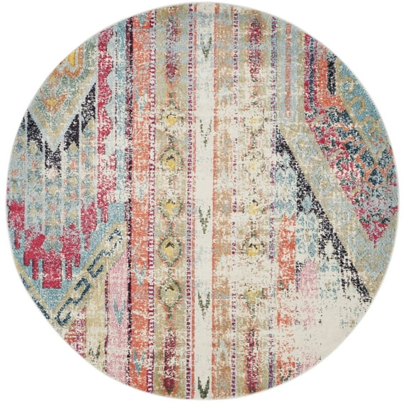 SAFAVIEH Monaco Risto Abstract Area Rug, Multi, 6'7" x 6'7" Round