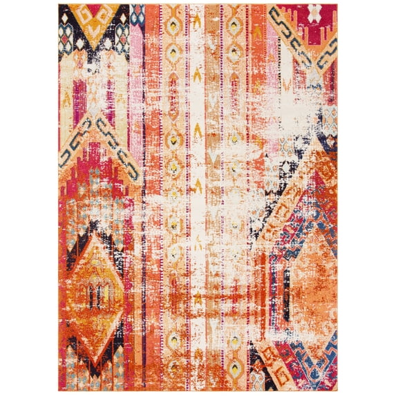 SAFAVIEH Monaco Risto Abstract Area Rug, Orange/Multi, 8' x 11'
