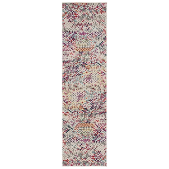 SAFAVIEH Monaco Ristorin Abstract Runner Rug, Grey/Multi, 2'2" x 12'