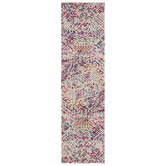 SAFAVIEH Monaco Ristorin Abstract Runner Rug, Grey/Multi, 2'2" x 8'