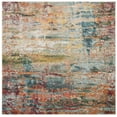 thumbnail image 1 of SAFAVIEH Monaco Rowena Abstract Area Rug, Teal/Orange, 3' x 3' Square, 1 of 6