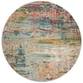 thumbnail image 1 of SAFAVIEH Monaco Rowena Abstract Area Rug, Teal/Orange, 9' X 9' Round, 1 of 6