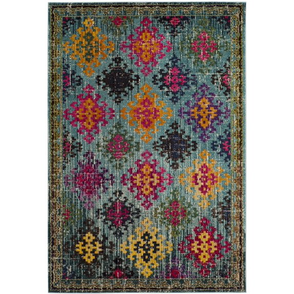 SAFAVIEH Monaco Sally Geometric Area Rug, Blue/Multi, 6'7" x 9'2"