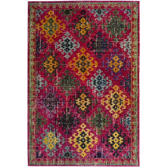 SAFAVIEH Monaco Sally Geometric Area Rug, Fuchsia/Multi, 5'1" x 7'7"