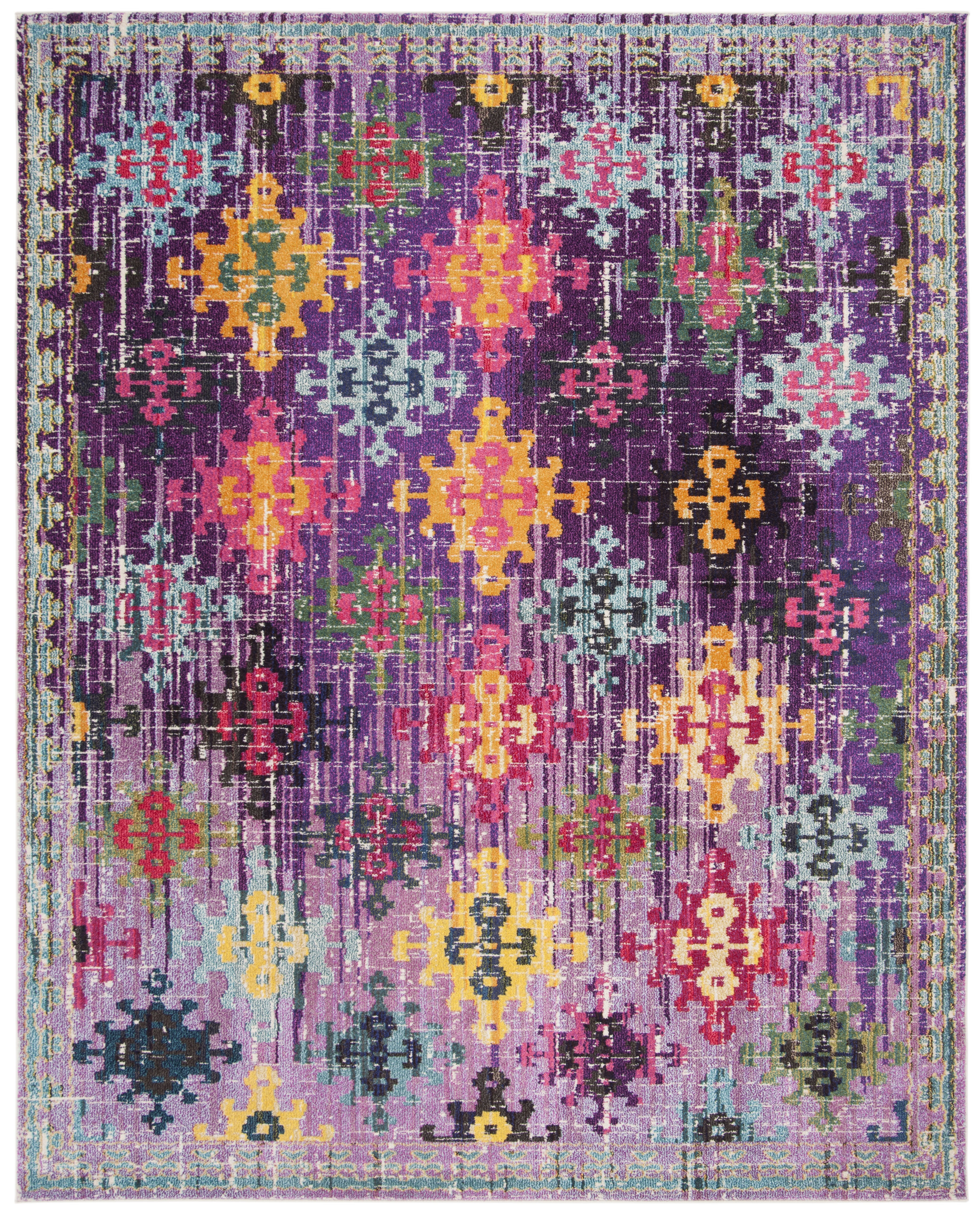 SAFAVIEH Monaco Sally Geometric Area Rug, Purple/Multi, 8' x 10'