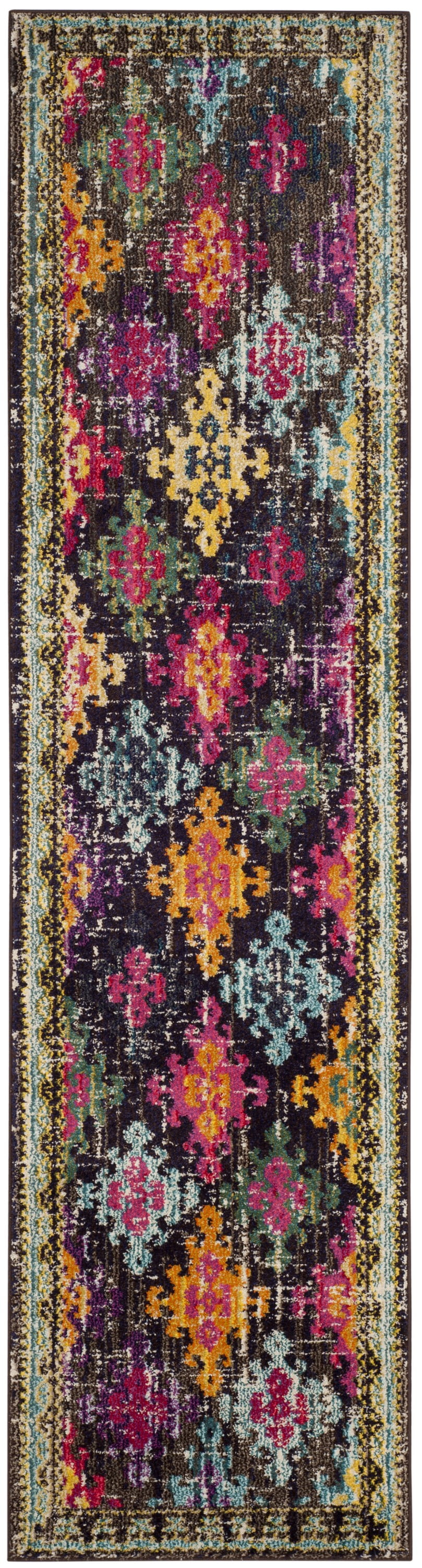 Monaco Multi-Color Boho Chic Synthetic Runner Rug