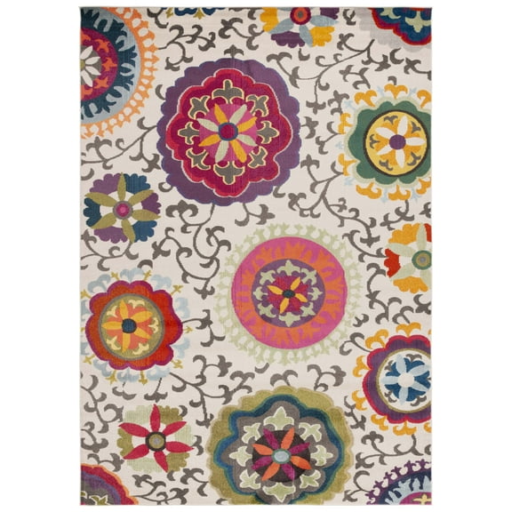 SAFAVIEH Monaco Savannah Floral Area Rug, Ivory/Multi, 10' x 14'