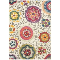 SAFAVIEH Monaco Savannah Floral Area Rug, Ivory/Multi, 4' x 5'7"