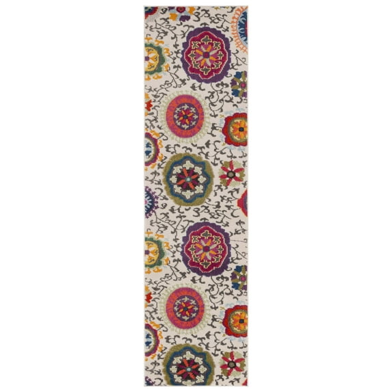 SAFAVIEH Monaco Savannah Floral Runner Rug, Ivory/Multi, 2'2" x 8'