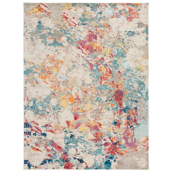 SAFAVIEH Monaco Teagan Abstract Area Rug, Ivory/Multi, 8' x 10'