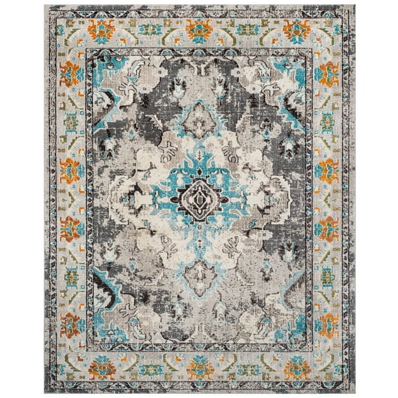 SAFAVIEH Monaco Toria Oriental Area Rug, Grey/Light Blue, 12' x 18'