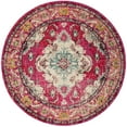 thumbnail image 1 of SAFAVIEH Round Rug 4' - Monaco Collection - Traditional Design, Pink & Multi, Ideal for Living Room, Bedroom, Dining Space, 1 of 9