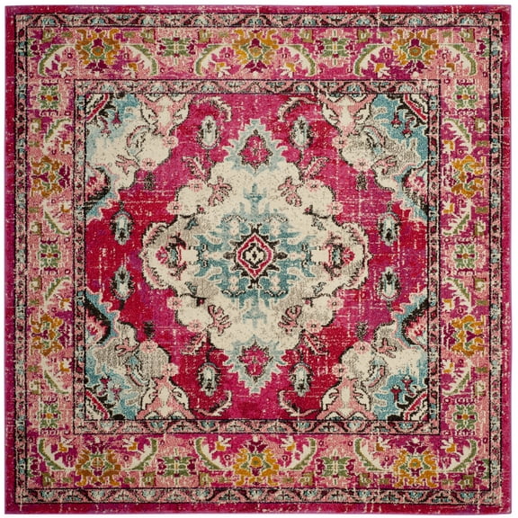 SAFAVIEH Monaco Toria Oriental Area Rug, Pink/Multi, 8' x 8' Square