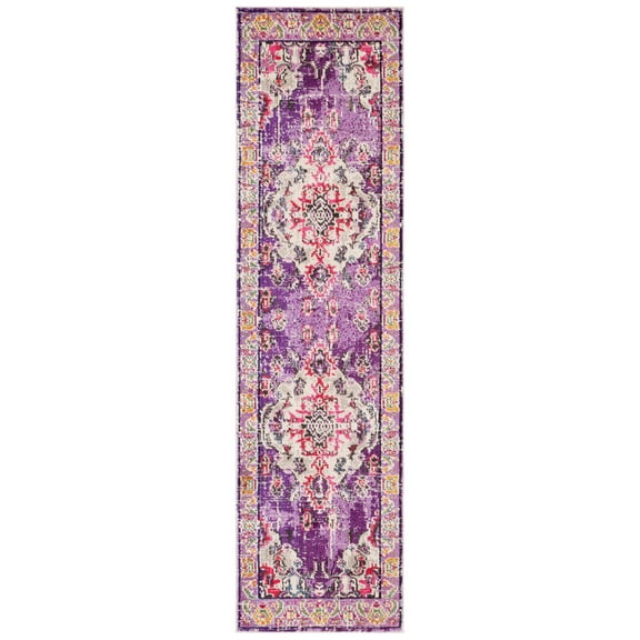 SAFAVIEH Monaco Toria Oriental Runner Rug, Violet/Fuchsia, 2'2" x 8'