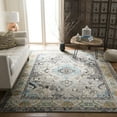 thumbnail image 1 of SAFAVIEH Area Rug 8x10 - Monaco Collection - Large - Traditional Design, Grey & Light Blue, Ideal for Living Room, Bedroom, Dining Space (MNC243G), 1 of 11