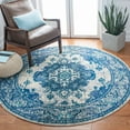 thumbnail image 1 of SAFAVIEH Round Rug 6'7" - Monaco Collection - Traditional Design, Ivory & Blue, Ideal for Living Room, Bedroom, Dining Space, 1 of 9