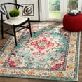 thumbnail image 1 of SAFAVIEH Accent Rug 4'x5'7" - Monaco Collection - Traditional Design, Light Blue & Fuchsia, Ideal for Living Room, Bedroom, Dining Space, Entryway, Bathroom, Bedside, 1 of 8