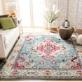 thumbnail image 1 of SAFAVIEH Area Rug 9x12 - Monaco Collection - Large - Traditional Design, Light Blue & Fuchsia, Ideal for Living Room, Bedroom, Dining Space, 1 of 9
