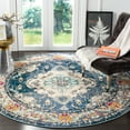 thumbnail image 1 of SAFAVIEH Round Rug 6'7" - Monaco Collection - Traditional Design, Navy & Light Blue, Ideal for Living Room, Bedroom, Dining Space, 1 of 12