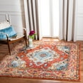 thumbnail image 1 of SAFAVIEH Square Rug 3' - Monaco Collection - Traditional Design, Orange & Light Blue, Ideal for Living Room, Bedroom, Dining Space, 1 of 6