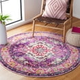 thumbnail image 1 of SAFAVIEH Round Rug 5' - Monaco Collection - Traditional Design, Violet & Fuchsia, Ideal for Living Room, Bedroom, Dining Space, 1 of 10
