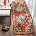 thumbnail image 1 of SAFAVIEH Runner Rug 2'2"x12' - Monaco Collection - Traditional Design, Orange & Light Blue, Ideal for Living Room, Bedroom, Dining Space, Entryway, Hallway, Kitchen (MNC243H), 1 of 8