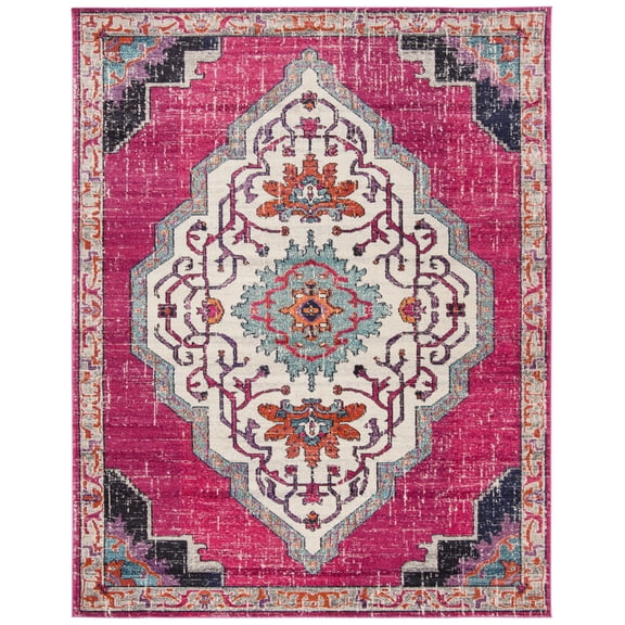 SAFAVIEH Monaco Trochez Traditional Area Rug, Pink/Multi, 9' x 12'