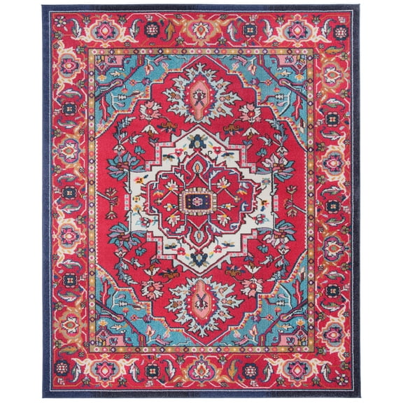 SAFAVIEH Monaco Vivyan Traditional Area Rug, Red/Turquoise, 10' x 14'