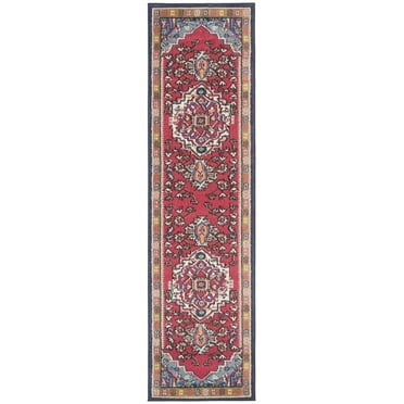 SAFAVIEH Monaco Vivyan Traditional Runner Rug, Red/Turquoise, 2'2" x 6'