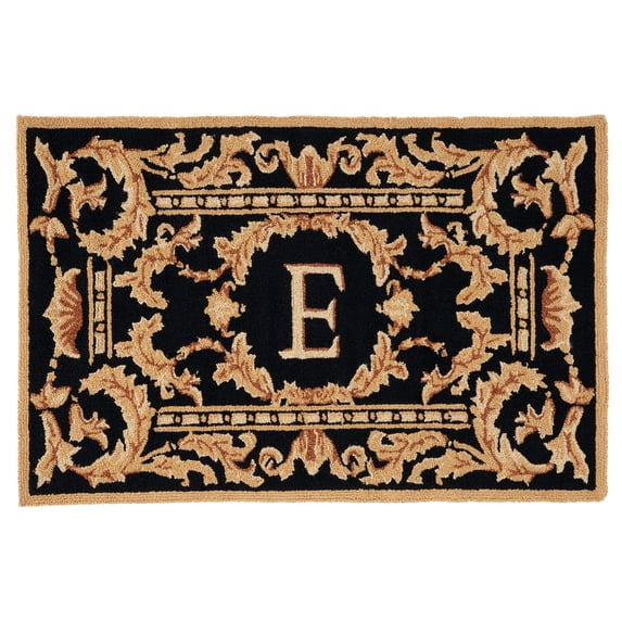 SAFAVIEH Monogram Jaslyn Medallion Indoor/Outdoor Area Rug, Black, 2'6" x 4'