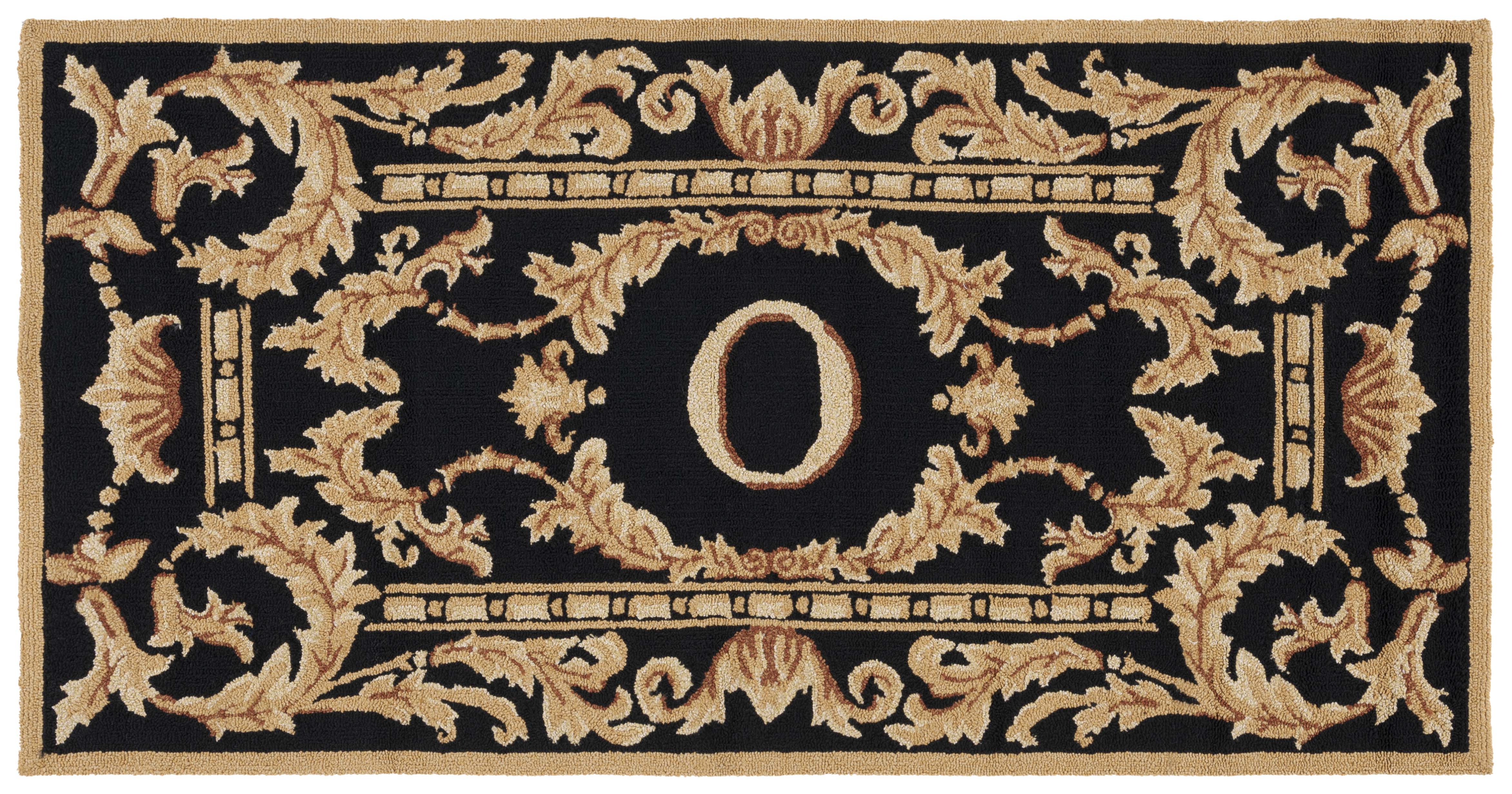 SAFAVIEH Monogram Jaslyn Medallion Indoor/Outdoor Area Rug, Black, 3' x ...