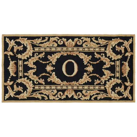 SAFAVIEH Monogram Jaslyn Medallion Indoor/Outdoor Area Rug, Black, 3' x 6'