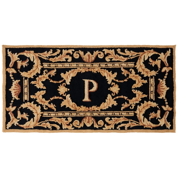 SAFAVIEH Monogram Jaslyn Medallion Indoor/Outdoor Area Rug, Black, 3' x 6'