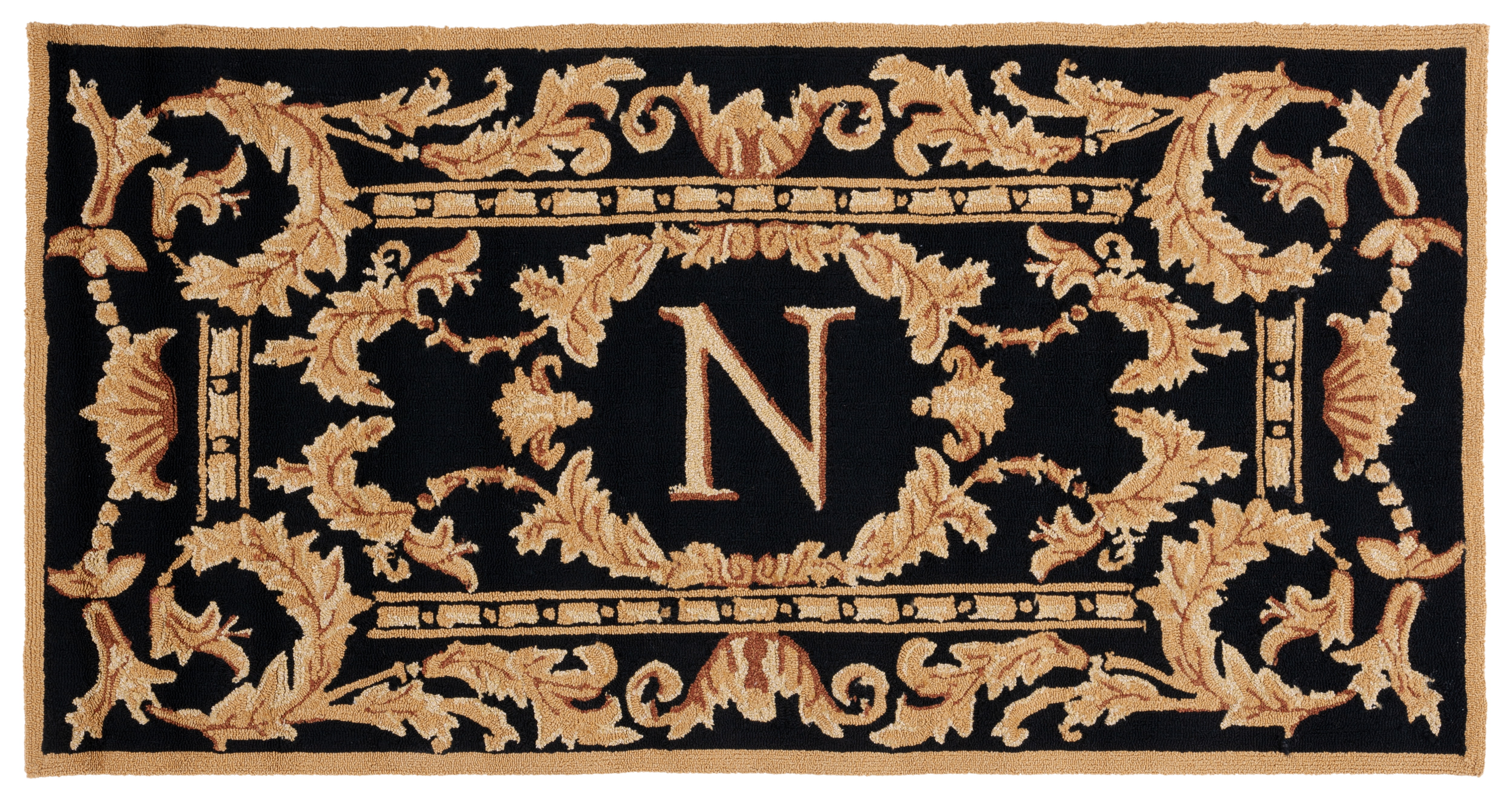 SAFAVIEH Monogram Jaslyn Medallion Indoor/Outdoor Area Rug, Black, 3' x 6'