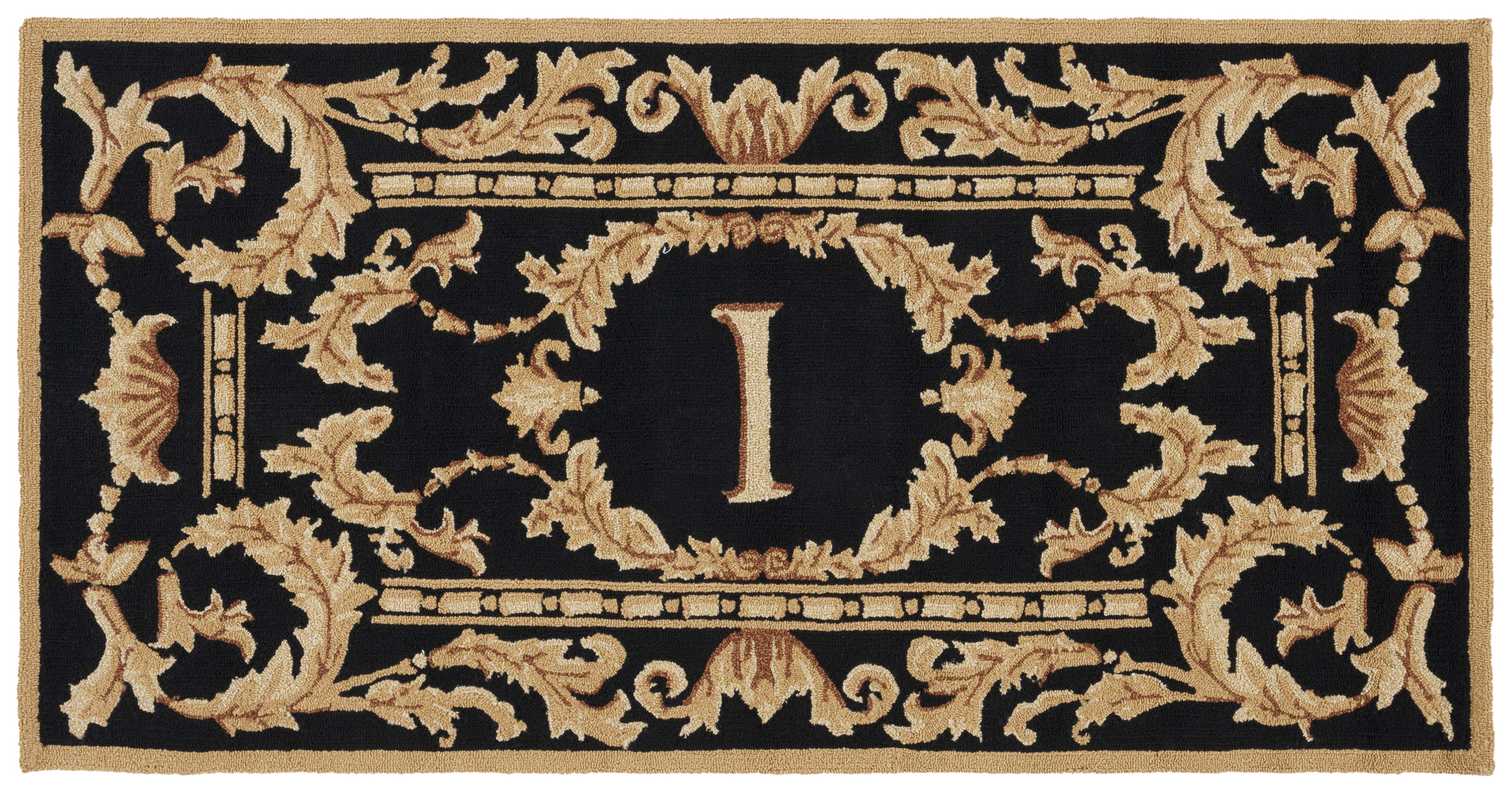 SAFAVIEH Monogram Jaslyn Medallion Indoor/Outdoor Area Rug, Black, 3' x ...