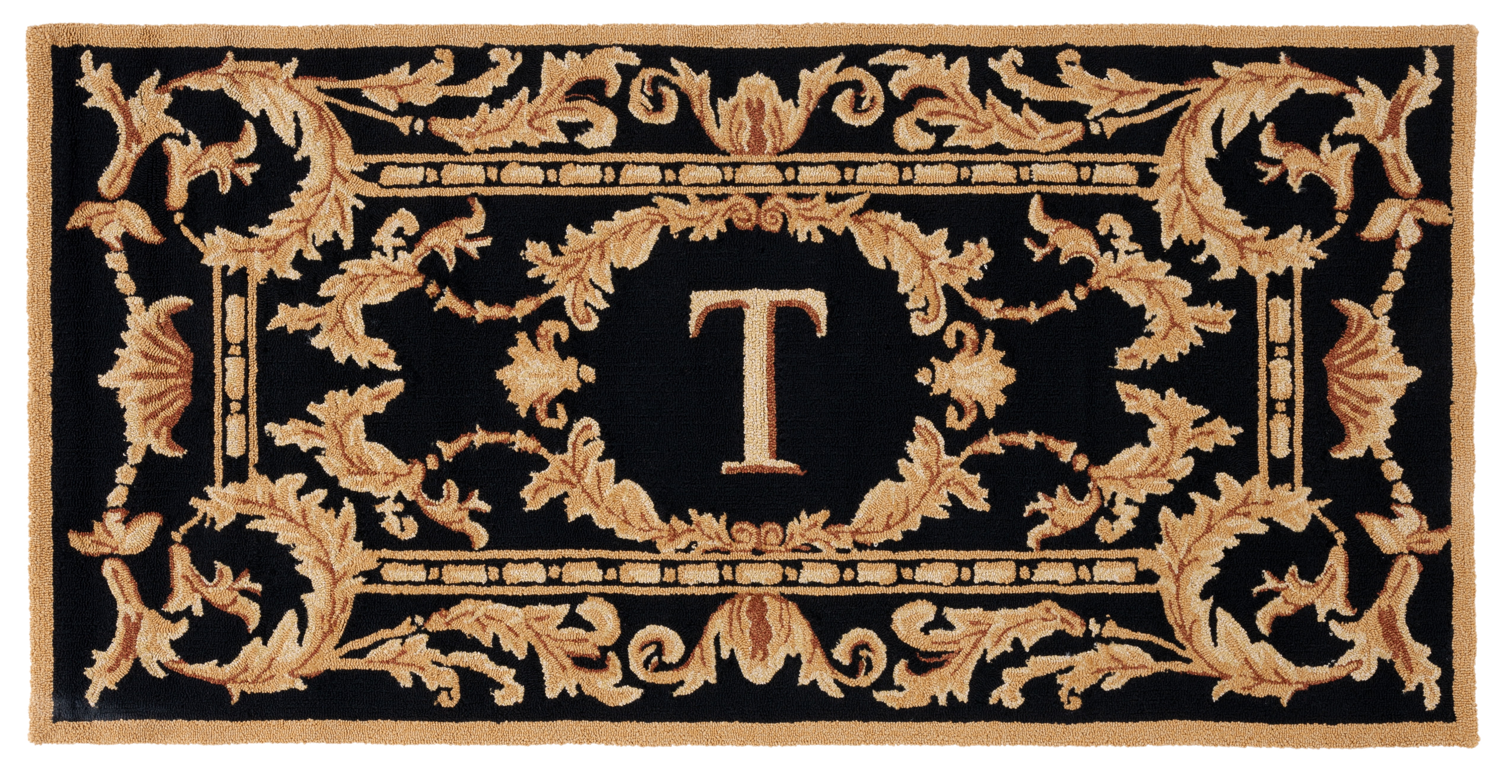SAFAVIEH Monogram Jaslyn Medallion Indoor/Outdoor Area Rug, Black, 3' x 6'