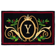 SAFAVIEH Monogram Jessamine Floral Indoor/Outdoor Area Rug, Black/Multi, 2'6" x 4'
