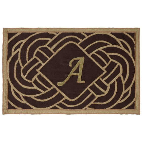 SAFAVIEH Monogram Mira Geometric Indoor/Outdoor Area Rug, Chocolate, 2'6" x 4'