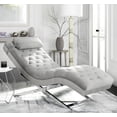 thumbnail image 1 of SAFAVIEH Monroe Chaise with Round Pillow, Grey Velvet/Chrome, 1 of 10