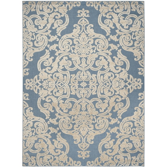 SAFAVIEH Monroe Clarence Medallion Indoor/Outdoor Area Rug, Blue, 9' x 12'