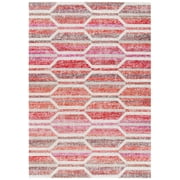 SAFAVIEH Montage Doretta Geometric Indoor/Outdoor Area Rug, Red/Ivory, 8' x 10'