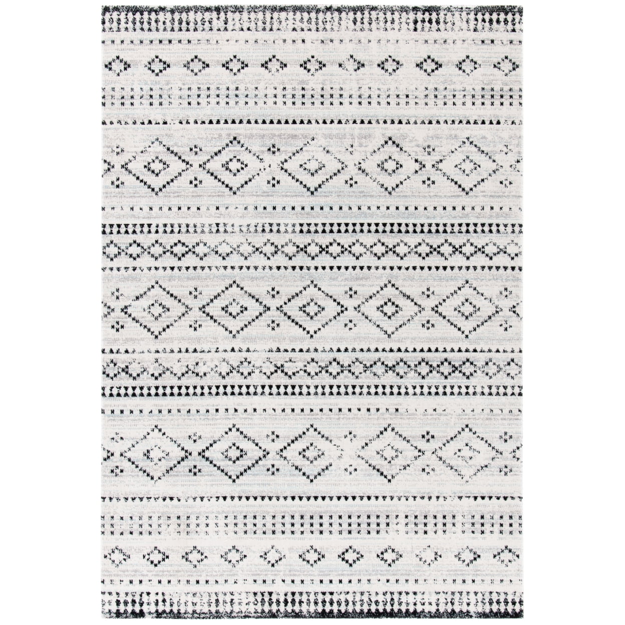 SAFAVIEH Montage Elijah Geometric Indoor/Outdoor Area Rug, Grey/Ivory, 3' x 5'