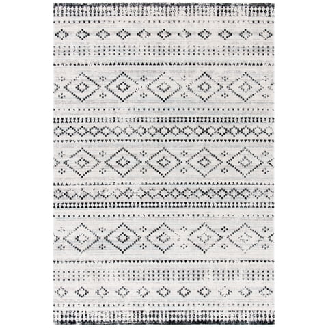 SAFAVIEH Montage Elijah Geometric Indoor/Outdoor Area Rug, Grey/Ivory, 3' x 5'