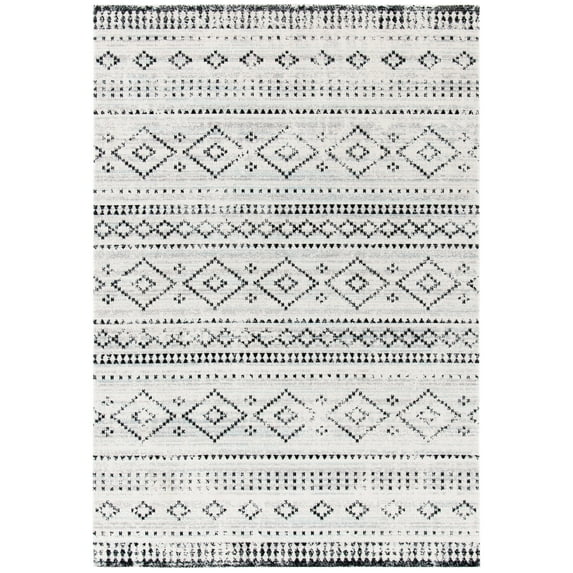 SAFAVIEH Montage Elijah Geometric Indoor/Outdoor Area Rug, Grey/Ivory, 4' x 6'