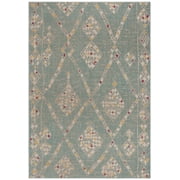 SAFAVIEH Montage Fiona Geometric Indoor/Outdoor Area Rug, Aqua/Beige, 5'1" x 7'6"