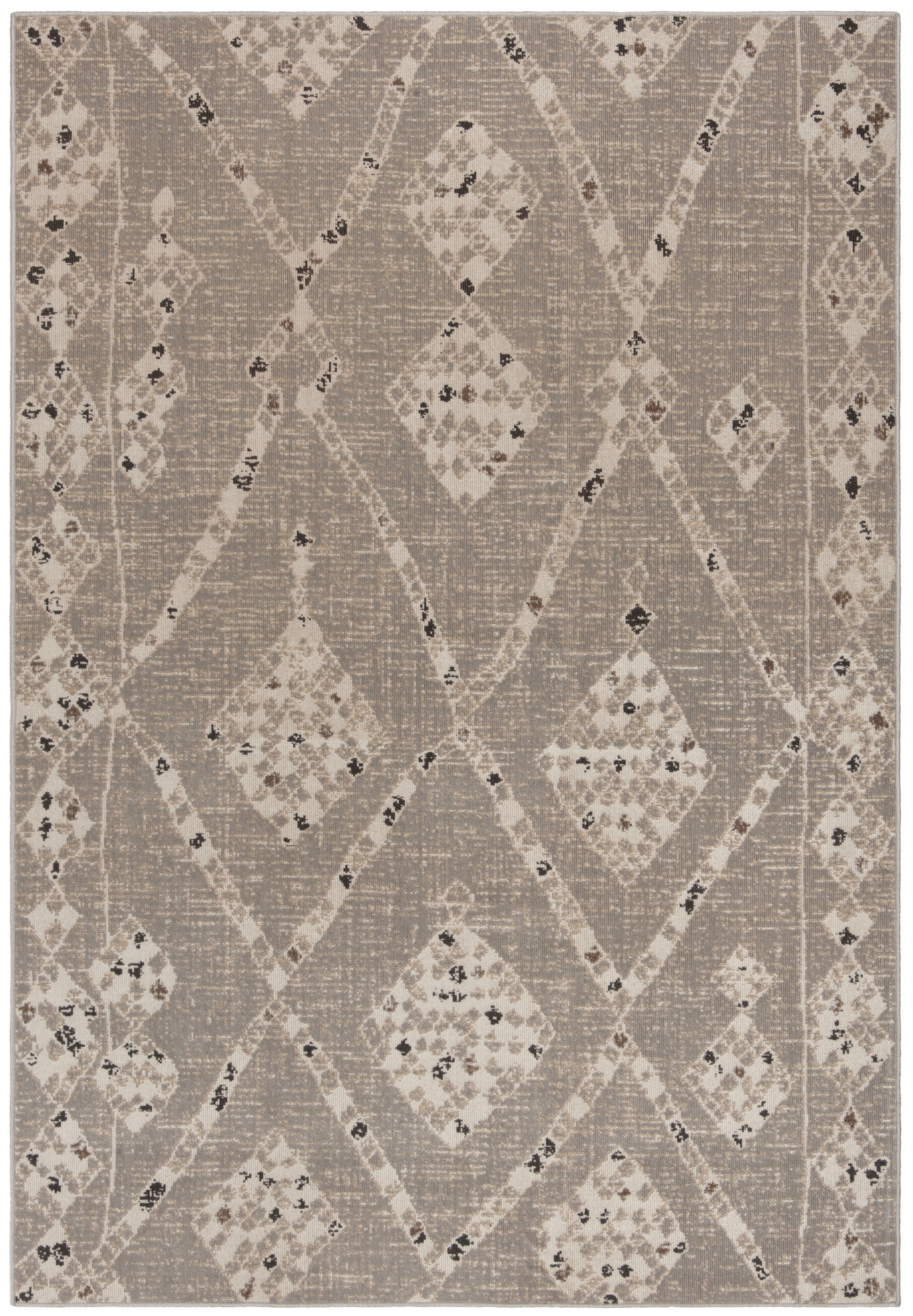 SAFAVIEH Montage Fiona Geometric Indoor/Outdoor Area Rug, Grey/Beige, 5'1" x 7'6"
