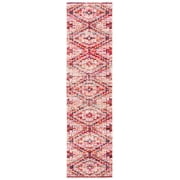SAFAVIEH Montage Gladwyn Geometric Indoor/Outdoor Runner Rug, Rust/Ivory, 2' x 6'