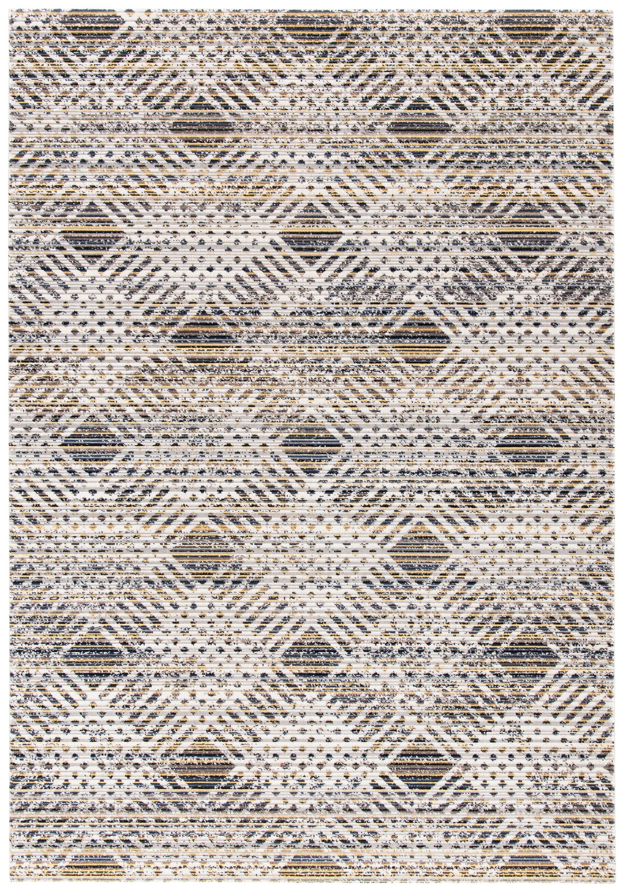 SAFAVIEH Montage Hedley Geometric Indoor/Outdoor Area Rug, Dark Grey/Grey, 5'1" x 7'6"